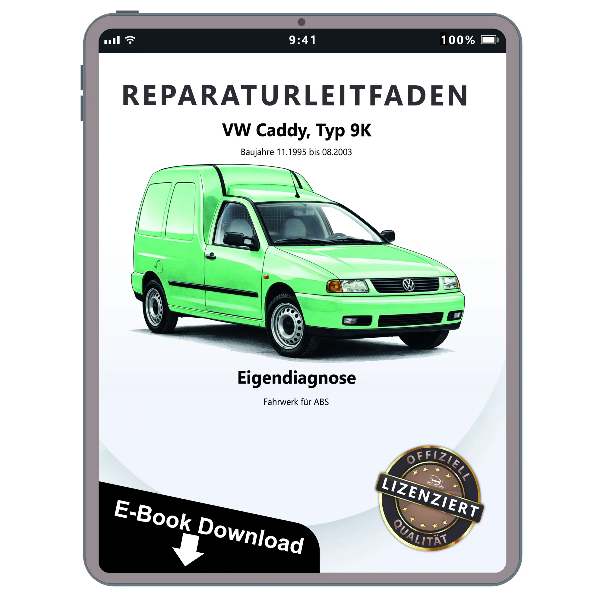 VW Caddy 9K 1995-2003 Eigendiagnose Fahrwerk für ABS Reparaturanleitung eBook