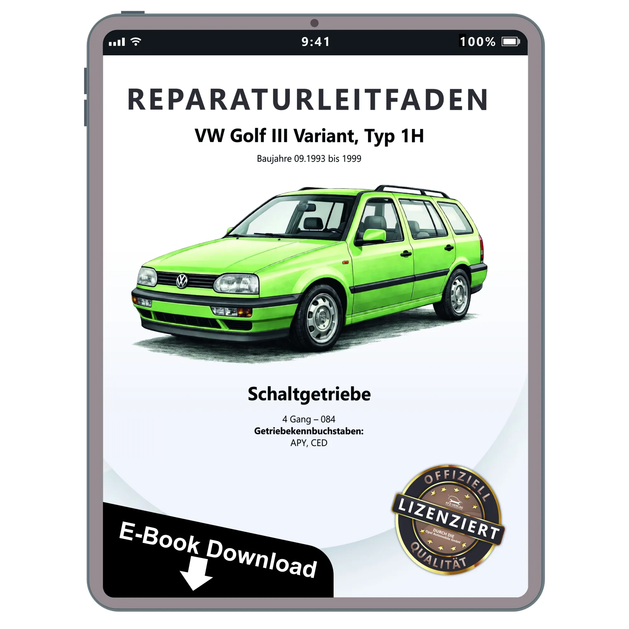 VW Golf 3 Variant 1H (93-99) 4 Gang Schaltgetriebe 084 Reparaturanleitung eBook