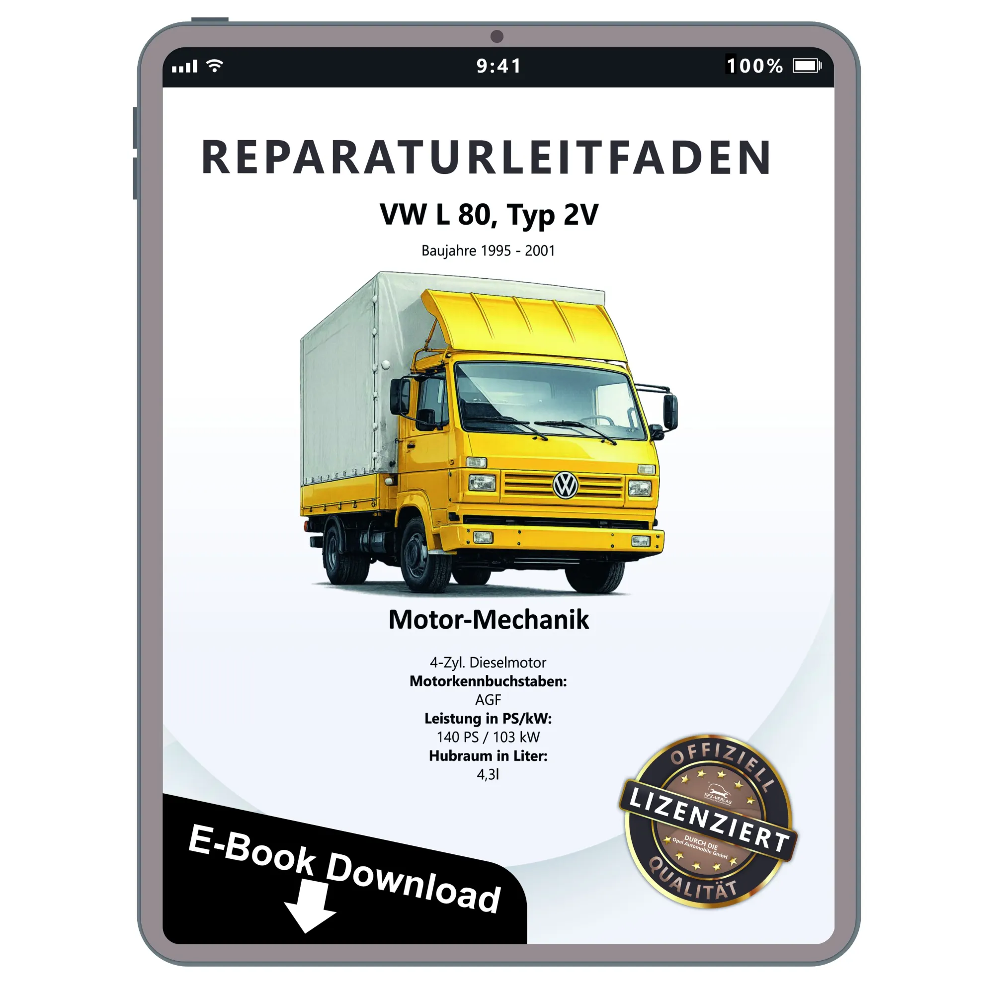 VW L 80 Typ 2V (95-01) 4-Zyl. 4,3l Dieselmotor TDI 140 PS Reparaturanleitung PDF