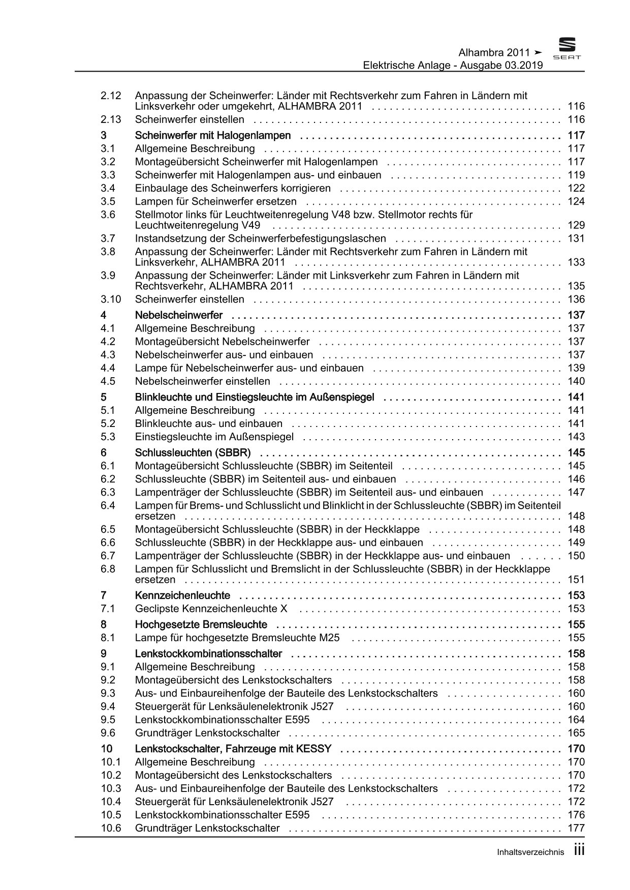 Seat Alhambra 71 2010-2015 Elektrische Anlage Elektrik Reparaturanleitung eBook