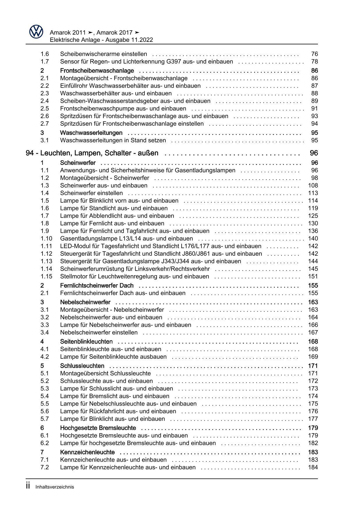 VW Amarok Typ 2H 2010-2016 Elektrische Anlage Elektrik Reparaturanleitung eBook