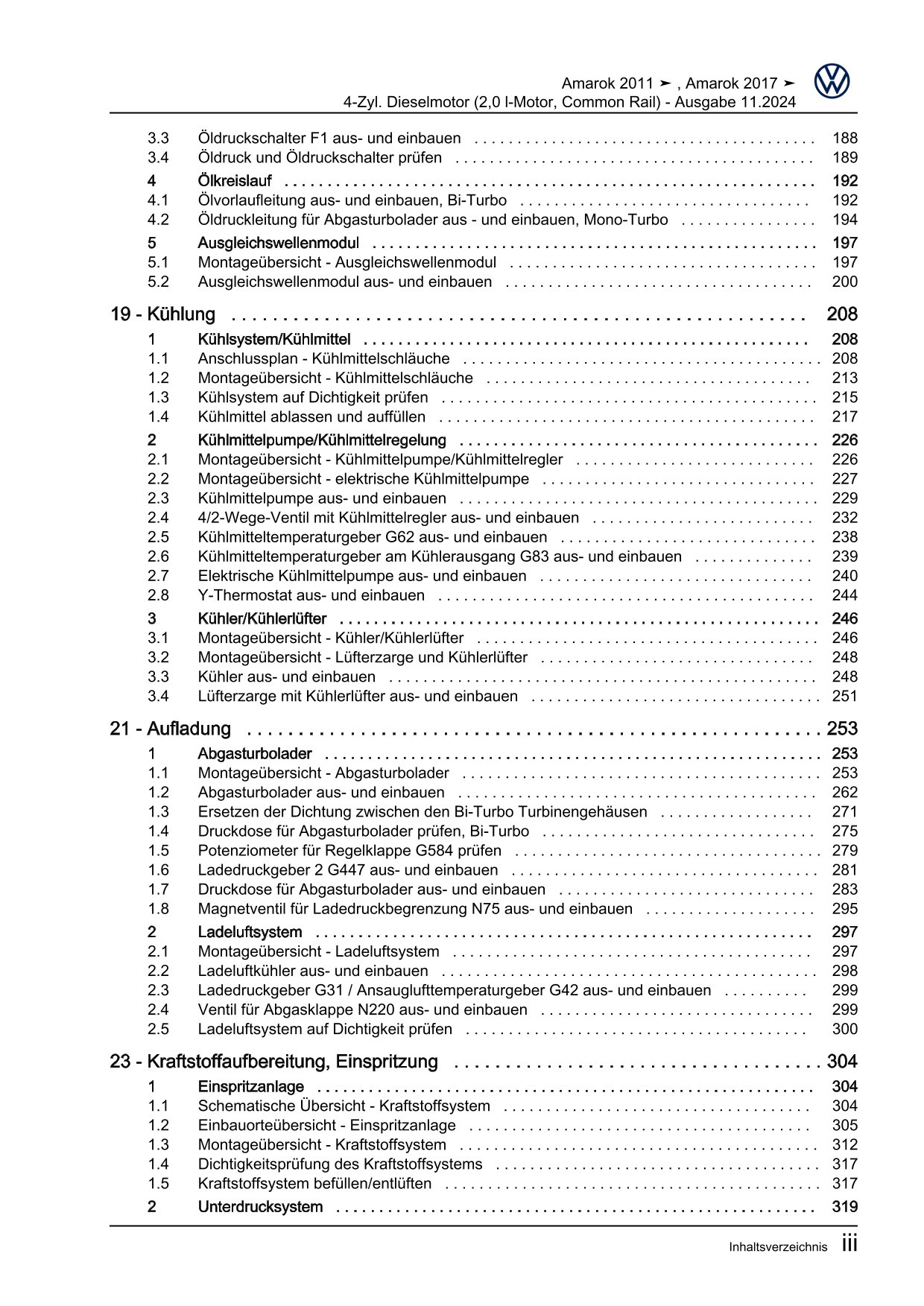 VW Amarok Typ 2H 2010-2016 Dieselmotor 2,0l 122-180 PS Reparaturanleitung eBook