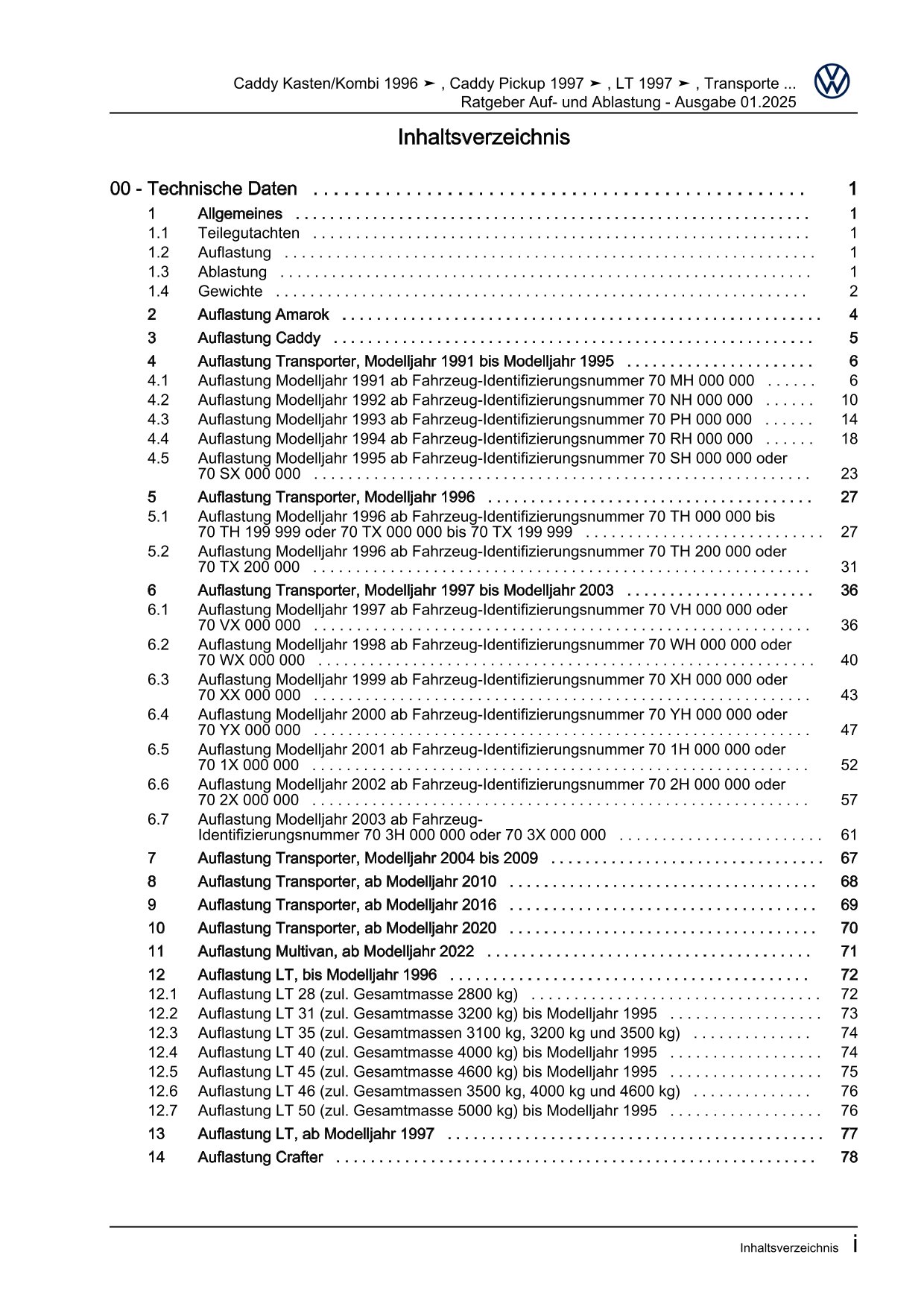 VW Amarok 2H 2010-2016 Ratgeber Auflastung Ablastung Reparaturanleitung eBook