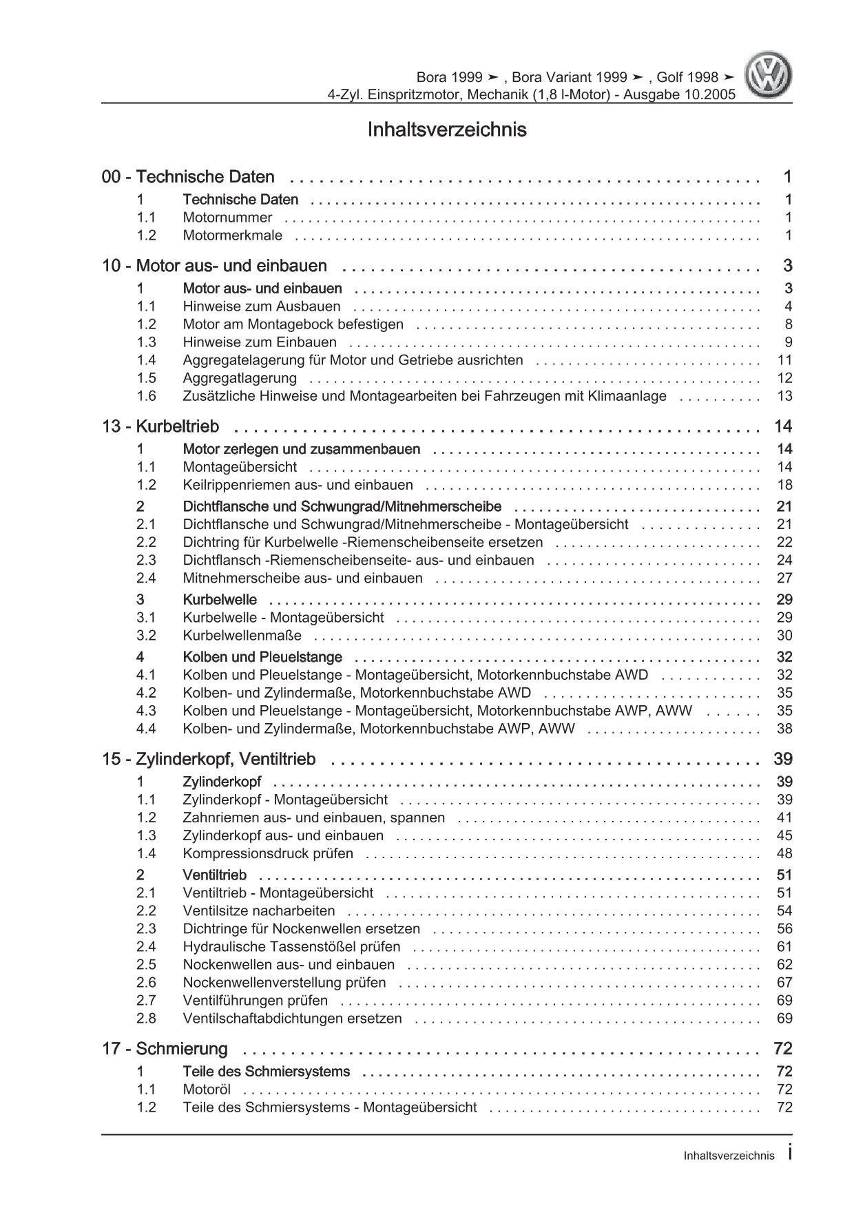 VW Bora 1J 1998-2005 Benzinmotor 150-180 PS Mechanik Reparaturanleitung eBook