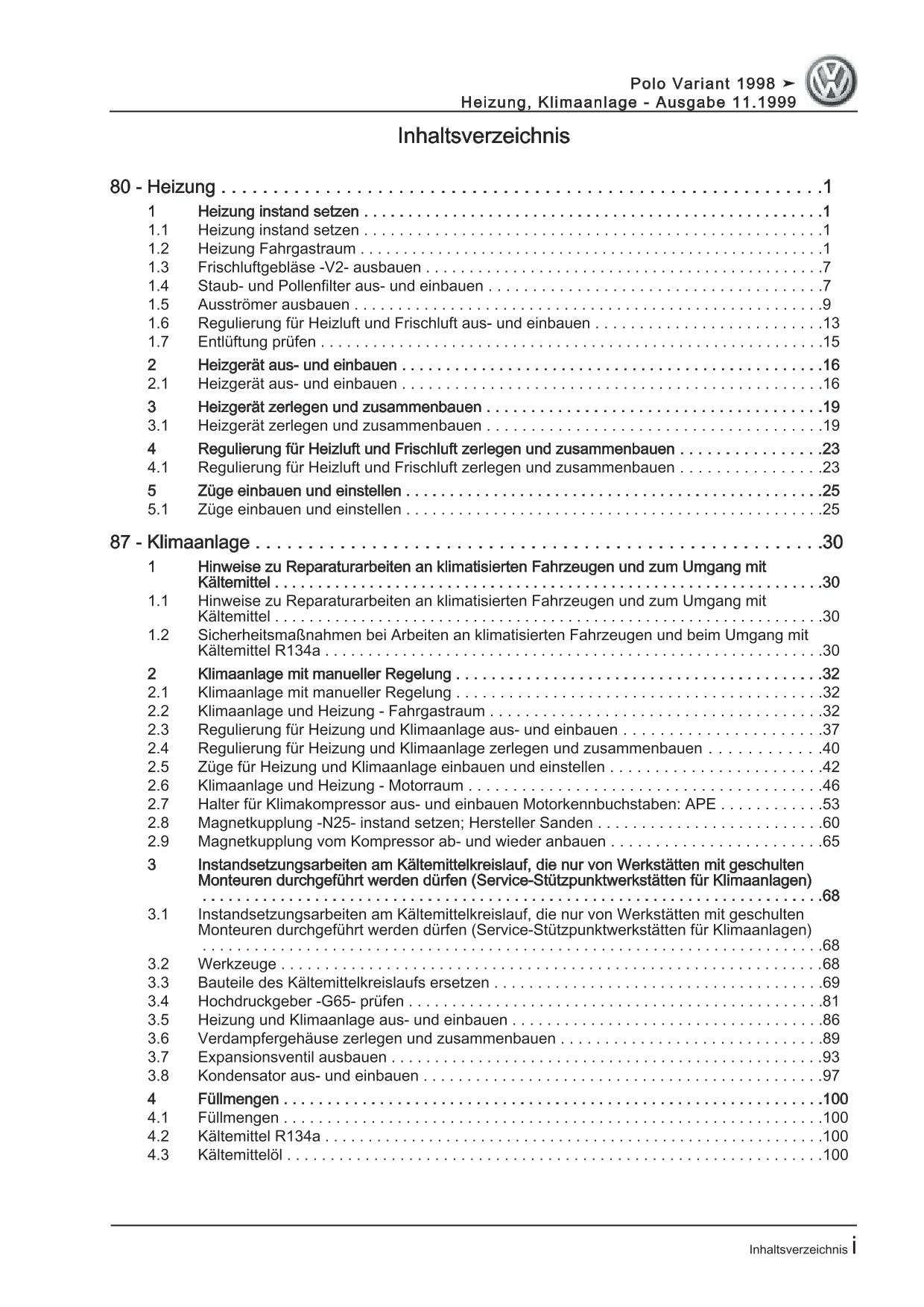 VW Caddy Typ 9K 1995-2003 Heizung Lüftung Klimaanlage Reparaturanleitung eBook