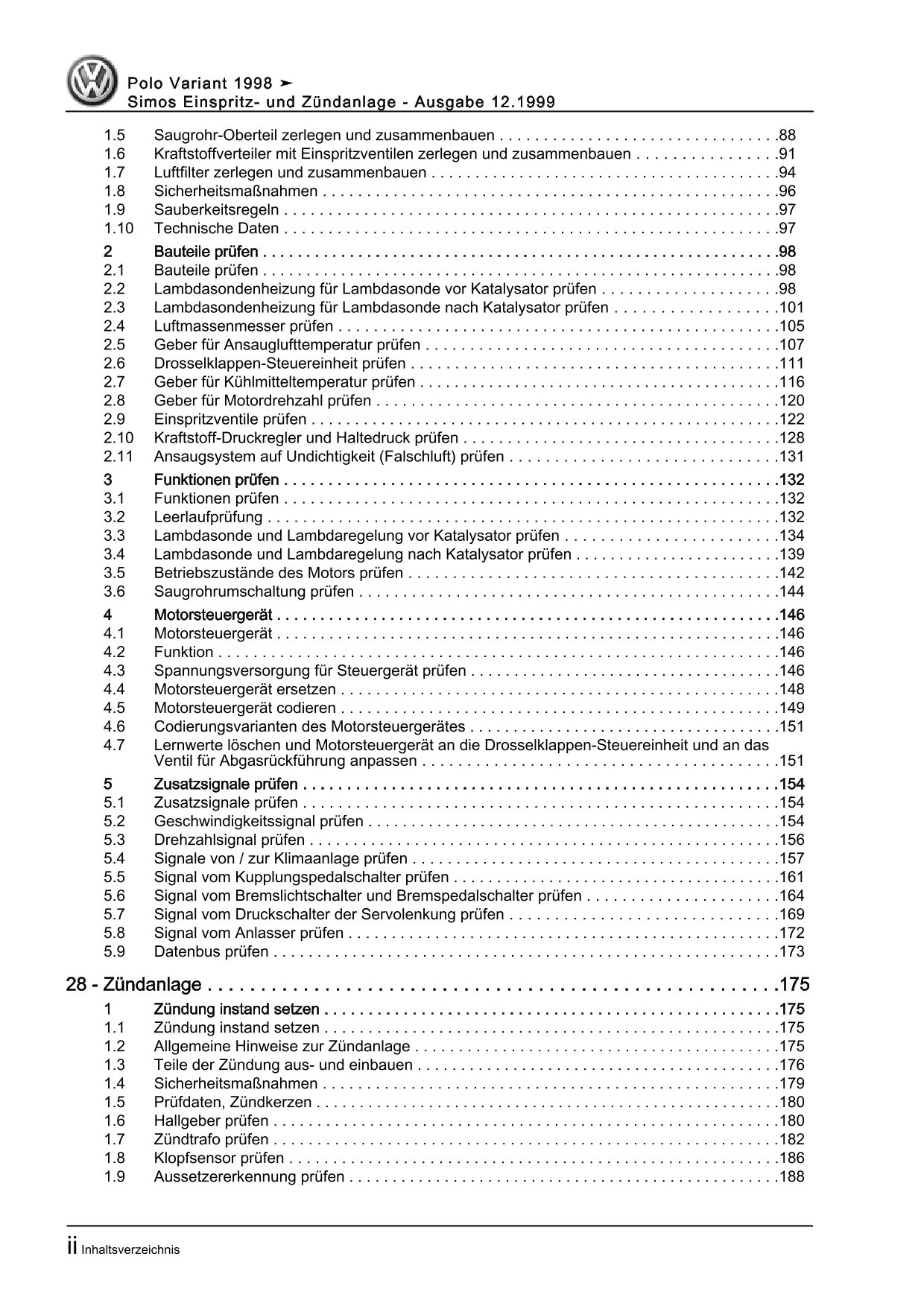 VW Caddy 9K 1995-2003 Simos Einspritz Zündanlage 100 PS Reparaturanleitung eBook