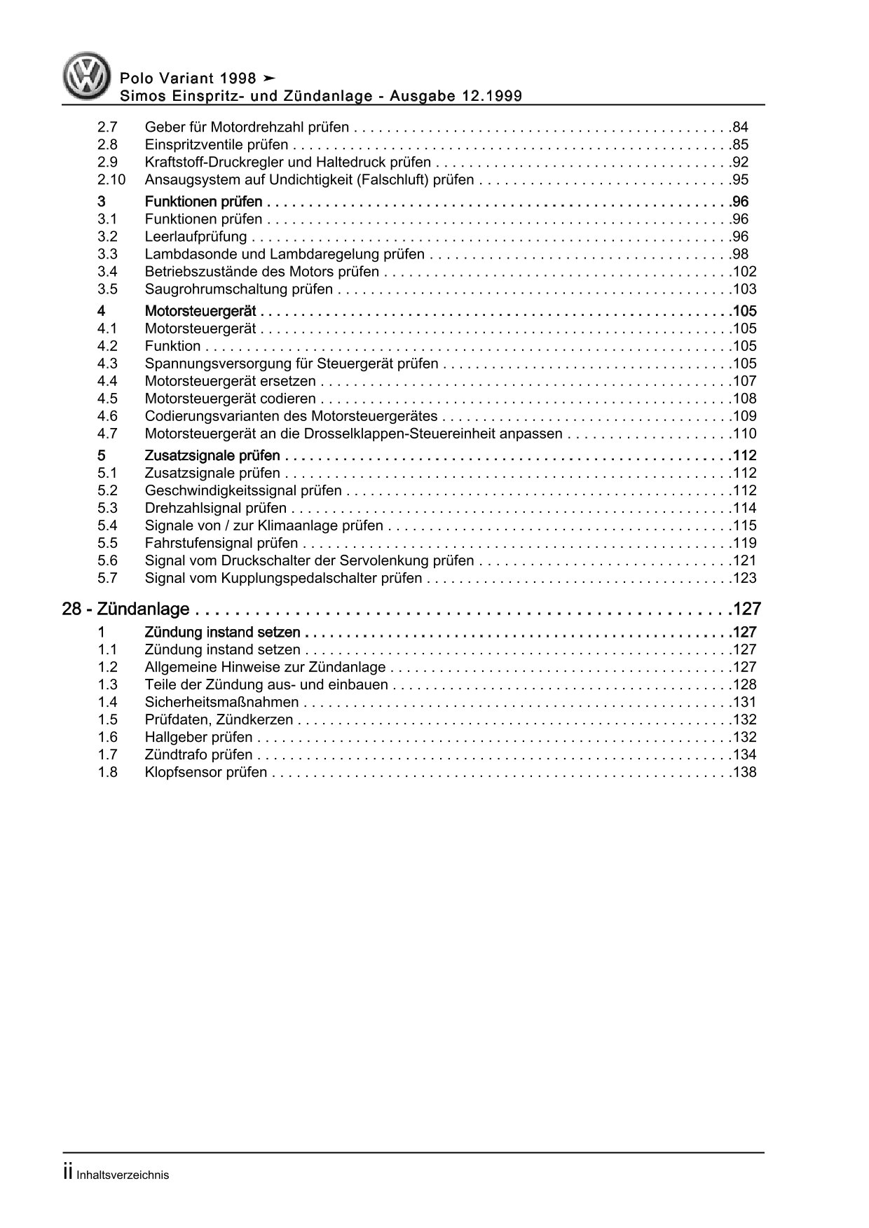 VW Caddy 9K (95-03) 100 PS Simos Einspritz- Zündanlage Reparaturanleitung eBook