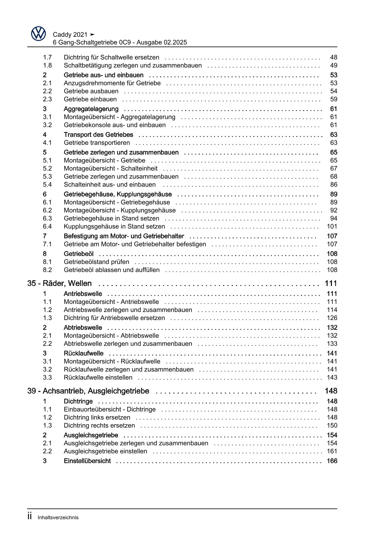 VW Caddy SB ab 2020 6 Gang Schaltgetriebe 0C9 Kupplung Reparaturanleitung eBook