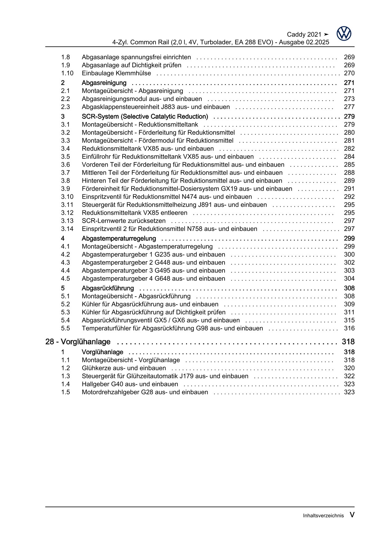 VW Caddy SB ab 2020 4-Zyl. Dieselmotor 2,0l 75-122 PS Reparaturanleitung eBook