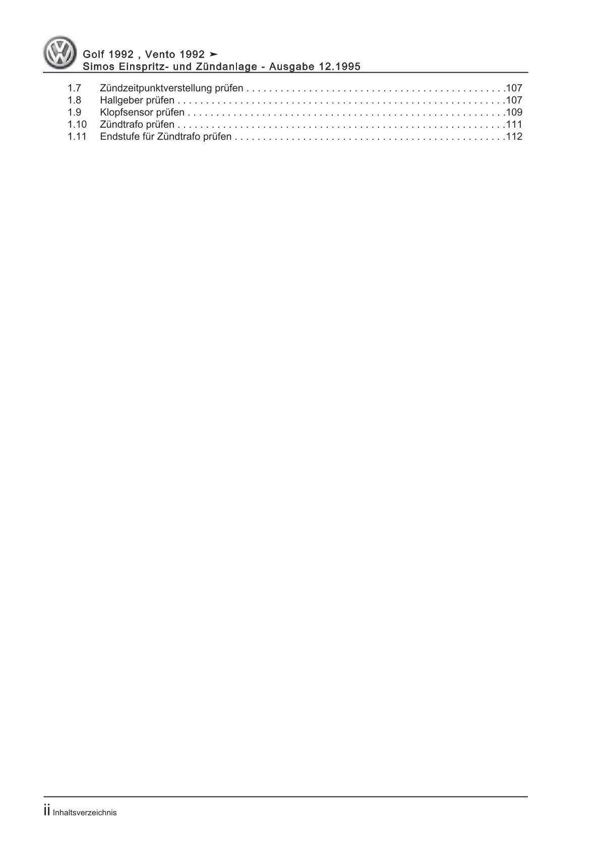 VW Golf 3 Variant 1H (93-99) Simos Einspritz Zündanlage Reparaturanleitung eBook