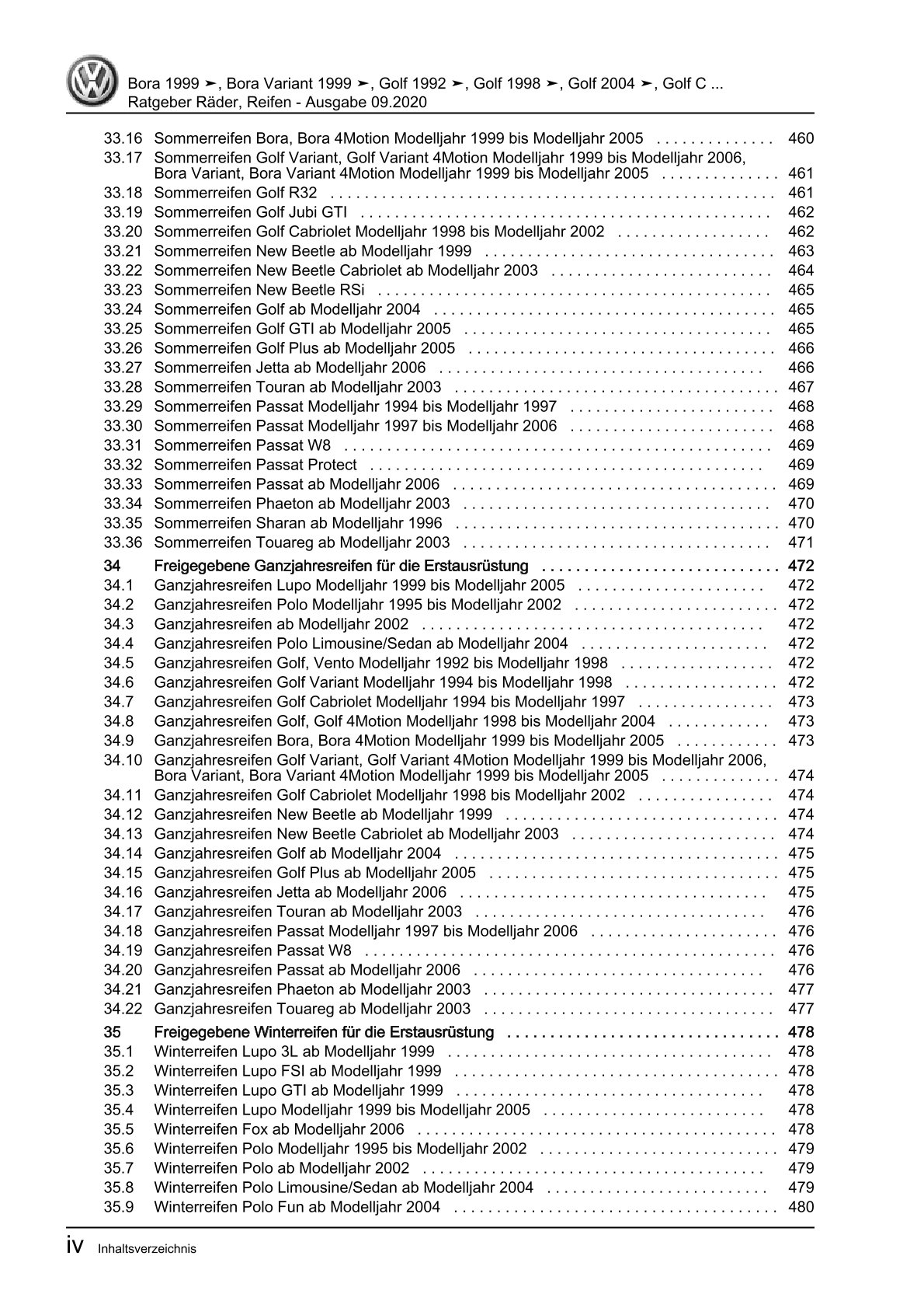 VW Golf 4 Variant 1J 1999-2006 Ratgeber Räder Reifen Reparaturanleitung eBook