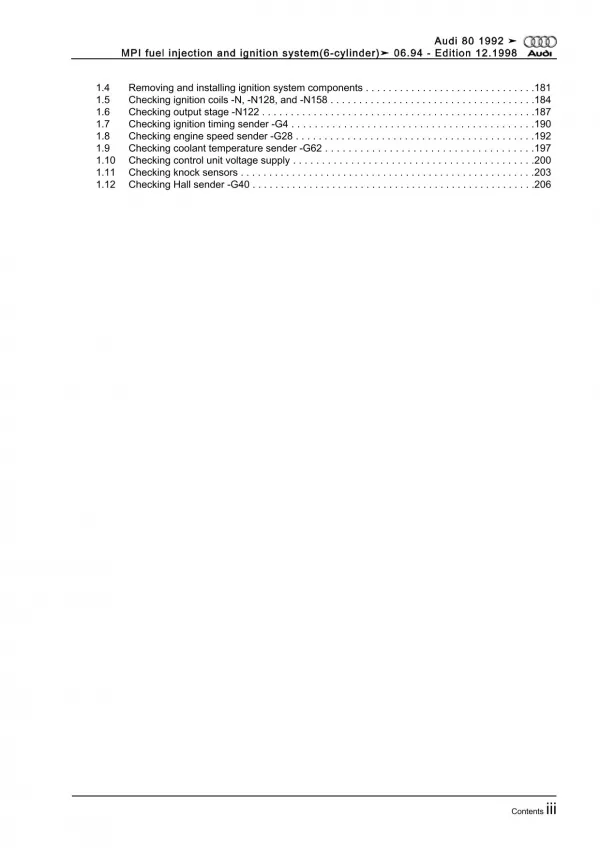 Audi 80 8C 1991-1994 mpi fuel injection and ignition system repair manual eBook