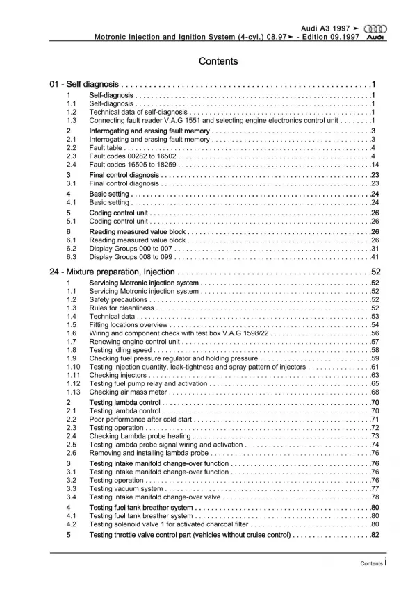 Audi A3 8L 1997-2006 motronic injection ignition system 1.8l repair manual eBook