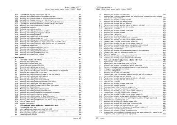 Audi A3 8P 2003-2012 general body repairs interior repair workshop manual eBook