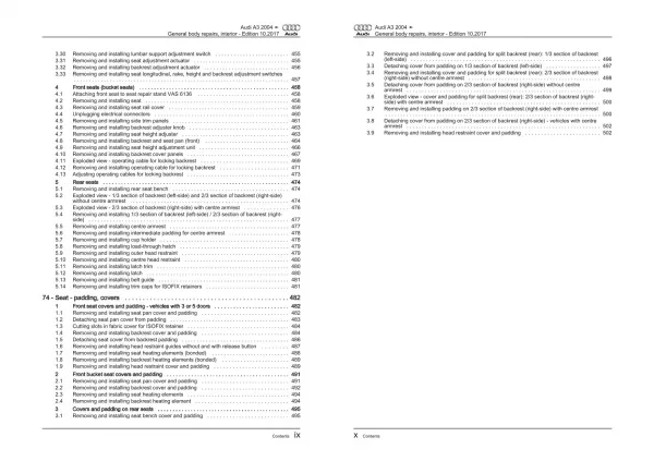 Audi A3 8P 2003-2012 general body repairs interior repair workshop manual eBook