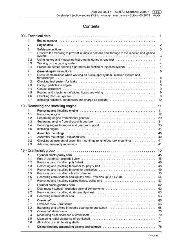 Audi A3 type 8P 2003-2012 injection engine mechanics 250 hp repair manual eBook