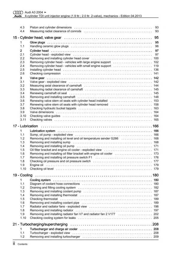 Audi A3 type 8P 2003-2012 diesel engine mechanics 105-140 hp repair manual eBook