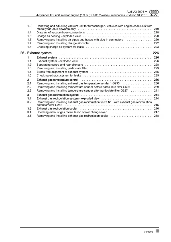 Audi A3 type 8P 2003-2012 diesel engine mechanics 105-140 hp repair manual eBook