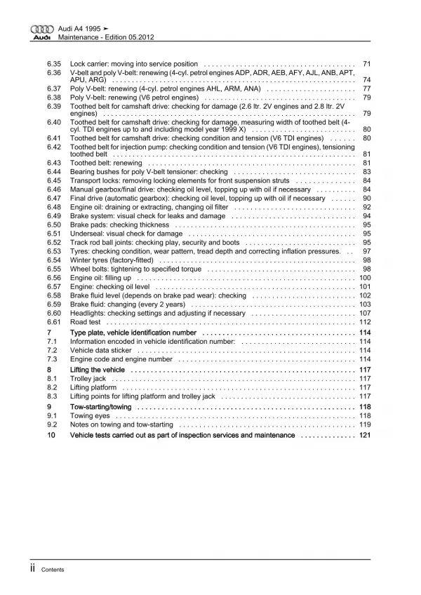 Audi A4 type 8D 1994-2002 maintenance repair workshop manual eBook guide pdf