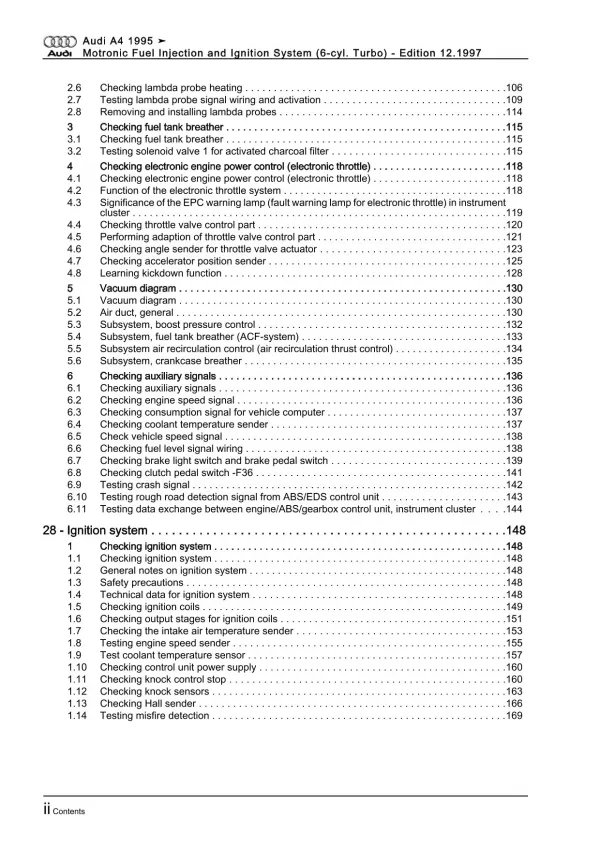 Audi A4 8D (94-02) motronic injection ignition system 265 hp repair manual eBook