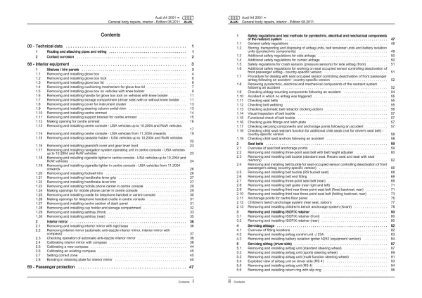 Audi A4 8E 2000-2008 general body repairs interior repair workshop manual eBook