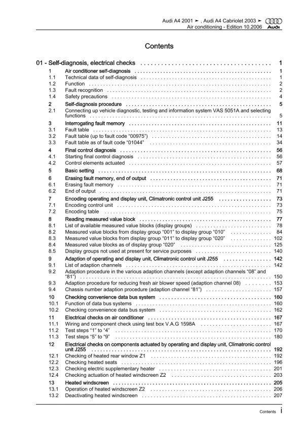 Audi A4 type 8E 2000-2008 air conditioning system repair workshop manual eBook