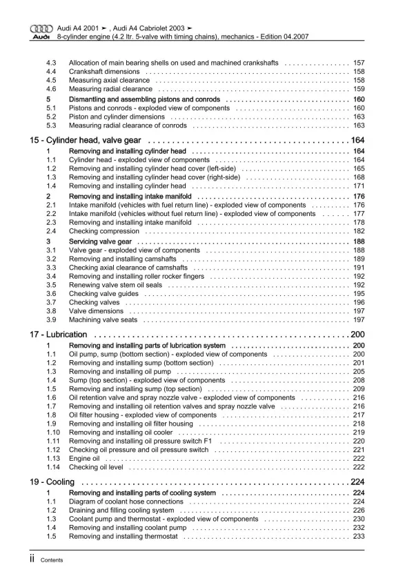 Audi A4 8E (00-08) 8-cyl. injection engine mechanics 344 hp repair manual eBook