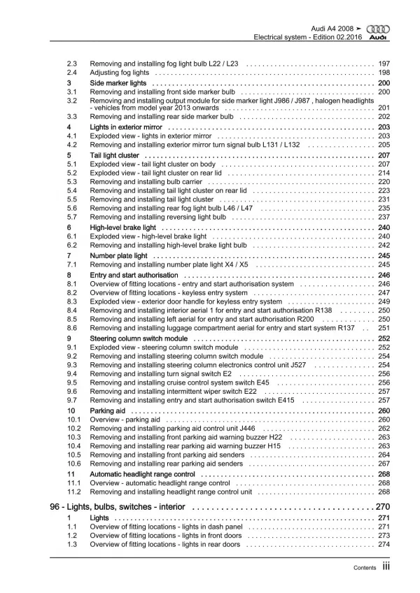 Audi A4 type 8K 2007-2015 electrical system repair workshop manual eBook pdf