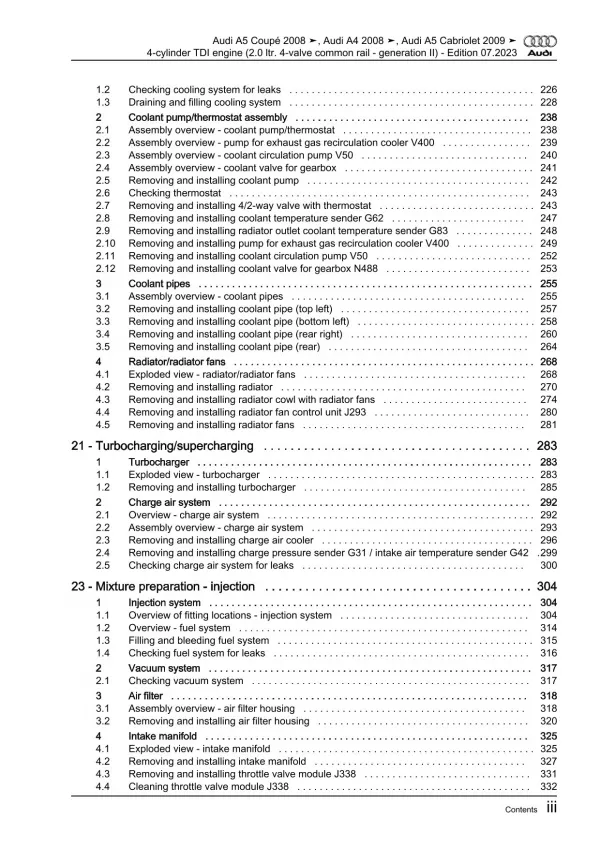 Audi A4 8K 2007-2015 2.0l diesel engines 120-177 hp repair workshop manual eBook