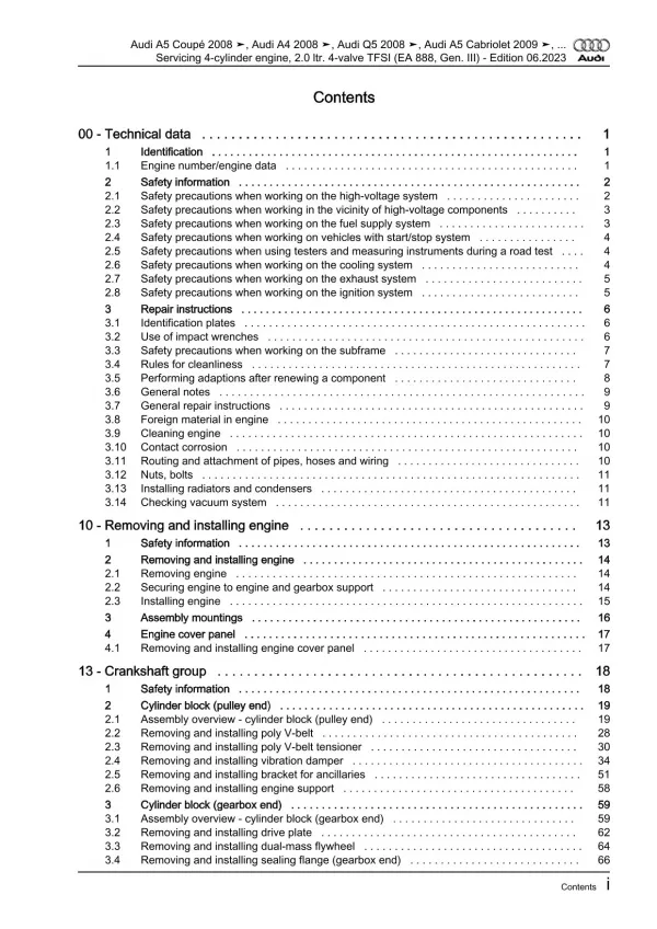 Audi A4 8W 2015-2019 servicing petrol engines 144-367 hp repair manual eBook