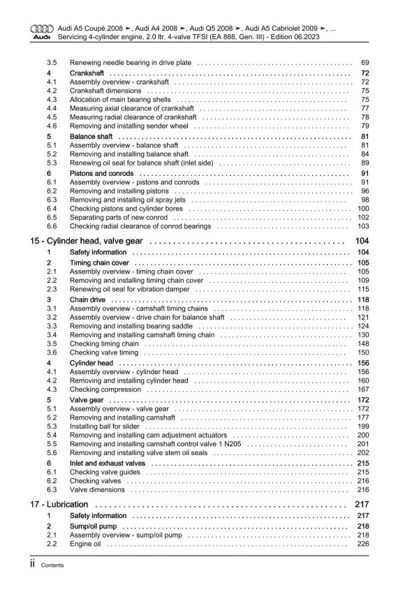 Audi A4 8W 2015-2019 servicing petrol engines 144-367 hp repair manual eBook