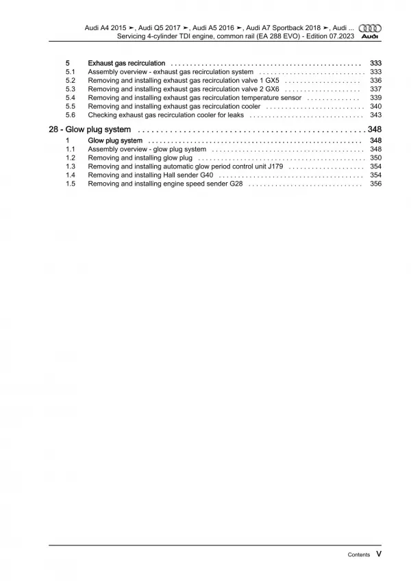 Audi A4 8W 2015-2019 servicing diesel engines 136-204 hp repair manual eBook