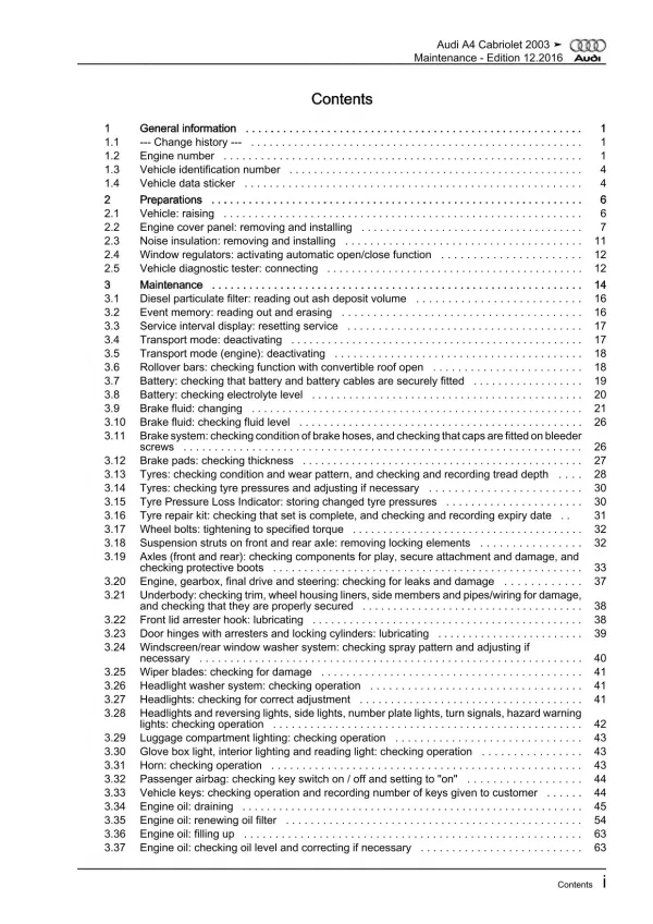 Audi A4 Cabriolet 8H 2002-2009 maintenance repair workshop manual eBook pdf