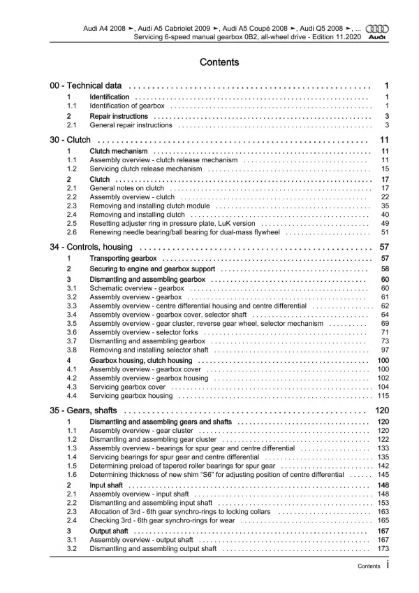 Audi A5 Cabrio (09-16) servicing 6 speed manual gearbox 0B2 repair manual eBook