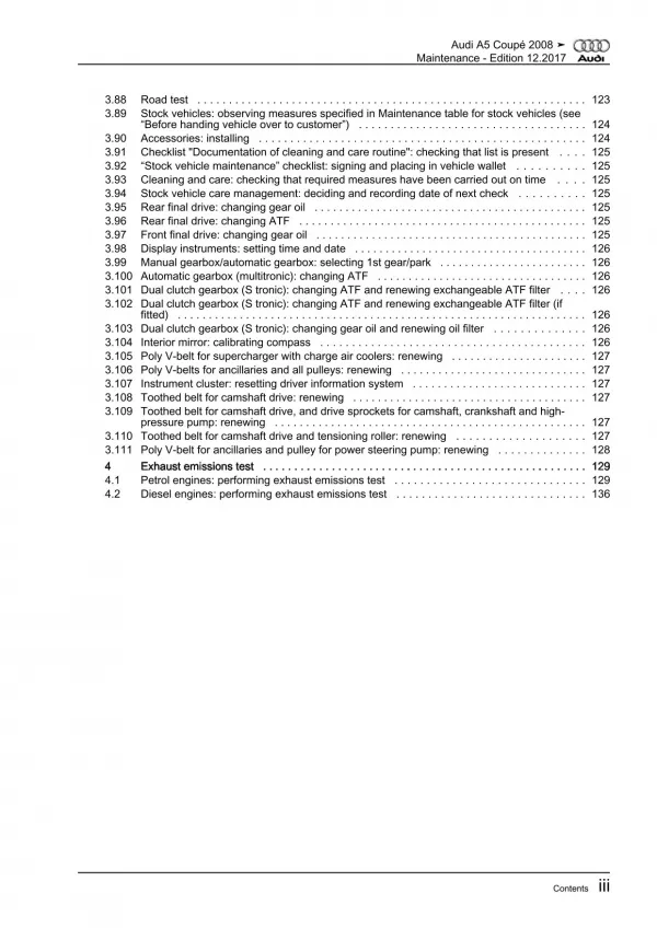 Audi A5 type 8T 2007-2016 maintenance repair workshop manual eBook guide pdf