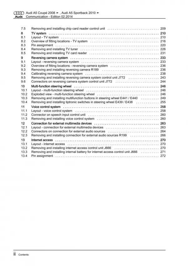 Audi A5 8T 2007-2016 communication radio navigation repair workshop manual eBook