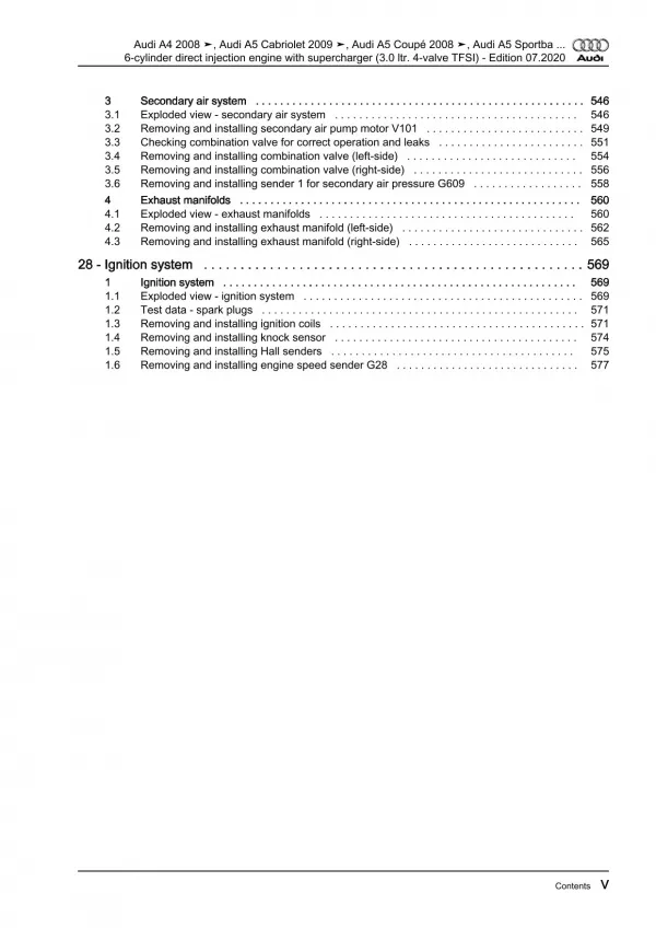 Audi A5 type 8T 2007-2016 6-cyl. petrol engines 272-333 hp repair manual eBook