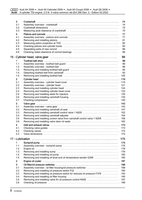 Audi A5 type 8T 2007-2016 diesel engines 136-190 hp repair workshop manual eBook