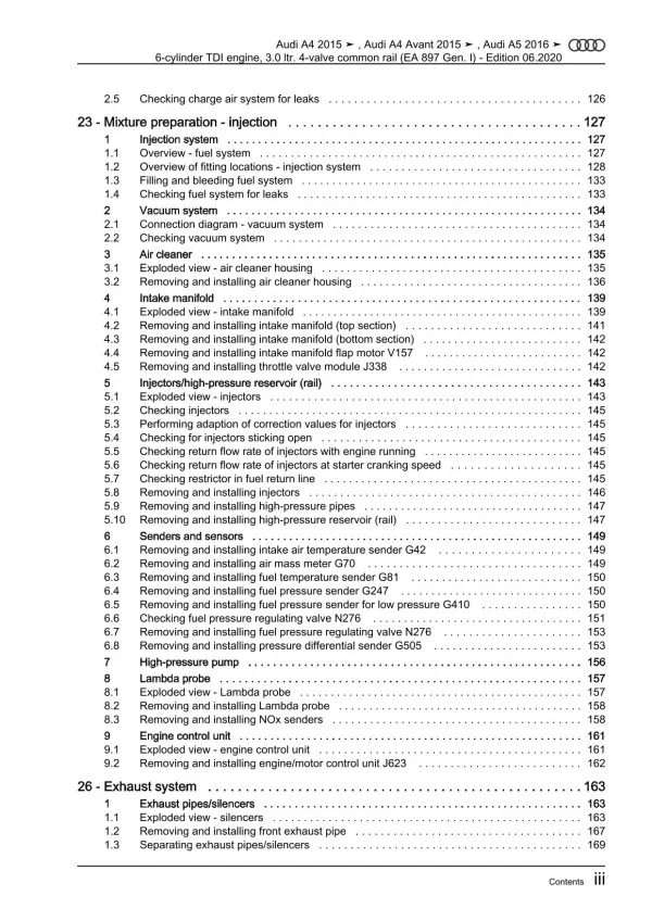 Audi A5 type F5 2016-2019 diesel engines 218-272 hp repair workshop manual eBook