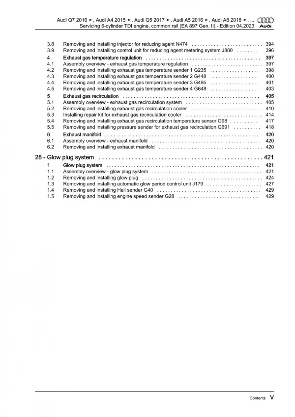 Audi A5 F5 2016-2019 servicing diesel engines 211-350 hp repair manual eBook