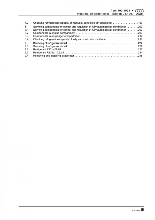 Audi A6 4A (90-97) heating air conditioning system repair workshop manual eBook