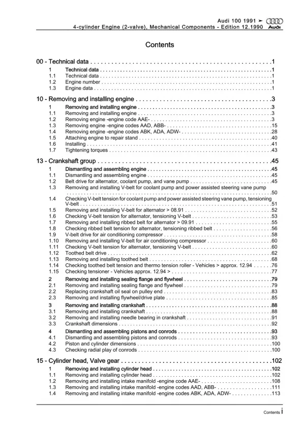 Audi A6 type 4A 1990-1997 petrol engine mechanics 100-115 hp repair manual eBook