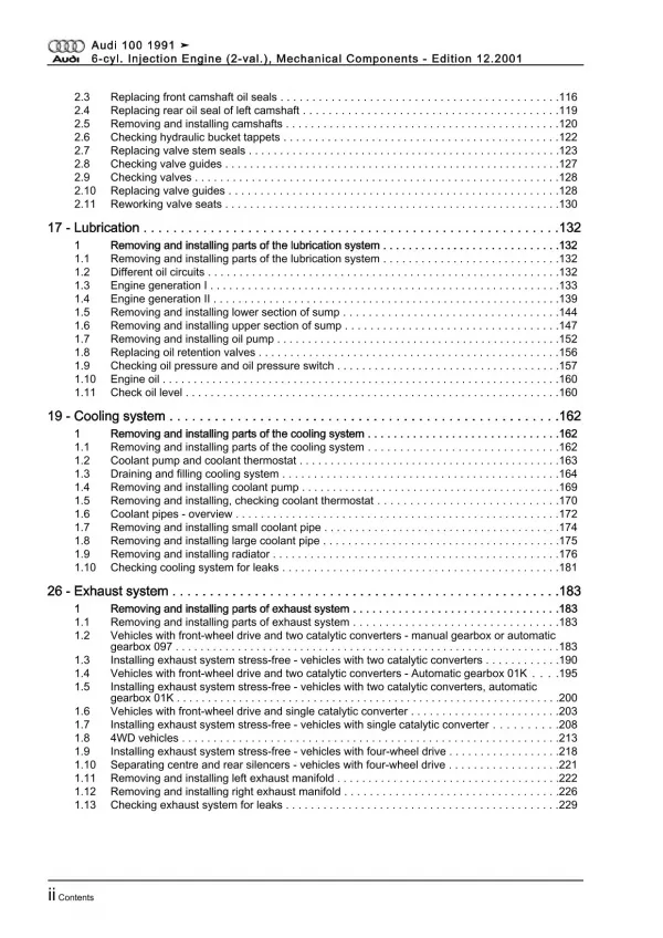 Audi A6 type 4A 1990-1997 petrol engine mechanics 139-174 hp repair manual eBook