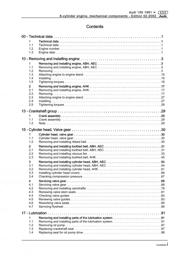 Audi A6 type 4A 1990-1997 petrol engine mechanics 100-326 hp repair manual eBook