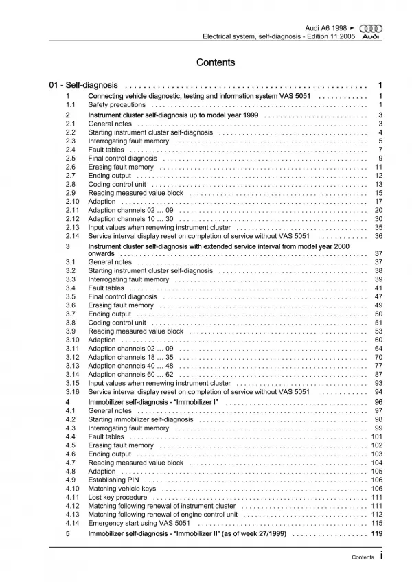 Audi A6 4B (97-05) electrical system self-diagnosis repair workshop manual eBook
