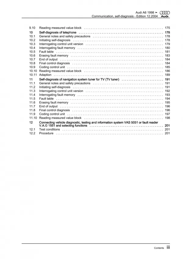Audi A6 4B (97-05) self-diagnosis for communication repair workshop manual eBook