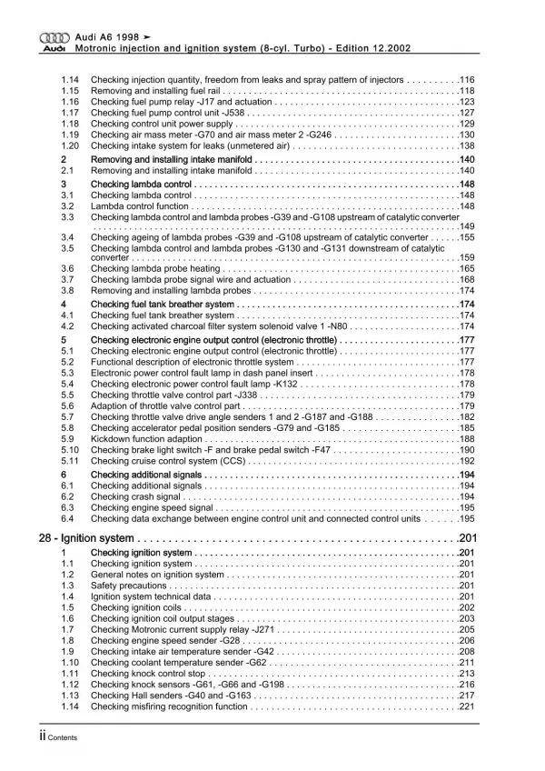 Audi A6 4B (97-05) motronic injection ignition system 450 hp repair manual eBook