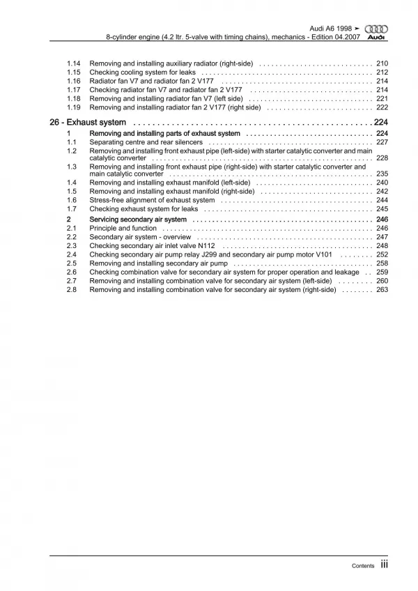 Audi A6 4B 1997-2005 8-cyl. petrol engine mechanics 299 hp repair manual eBook