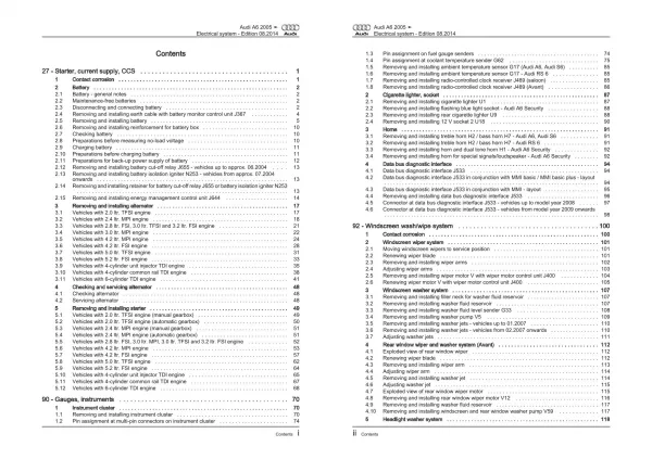 Audi A6 type 4F 2004-2011 electrical system repair workshop manual eBook pdf