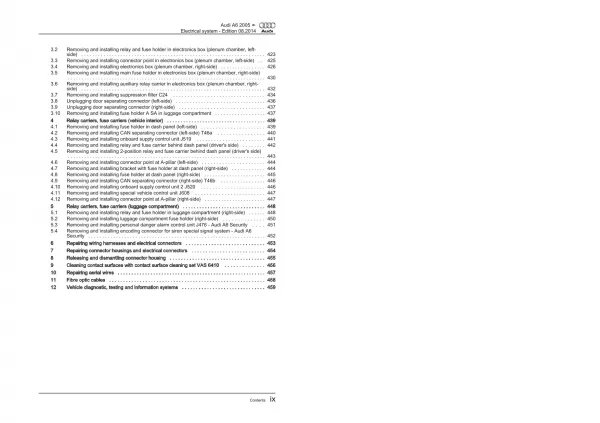 Audi A6 type 4F 2004-2011 electrical system repair workshop manual eBook pdf